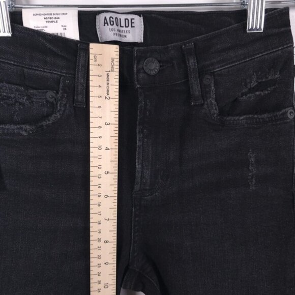 NWT AGOLDE SOPHIE HighRise Skinny Crop Temple Jeans Distressed A018C-844 Size 26 - Picture 8 of 16